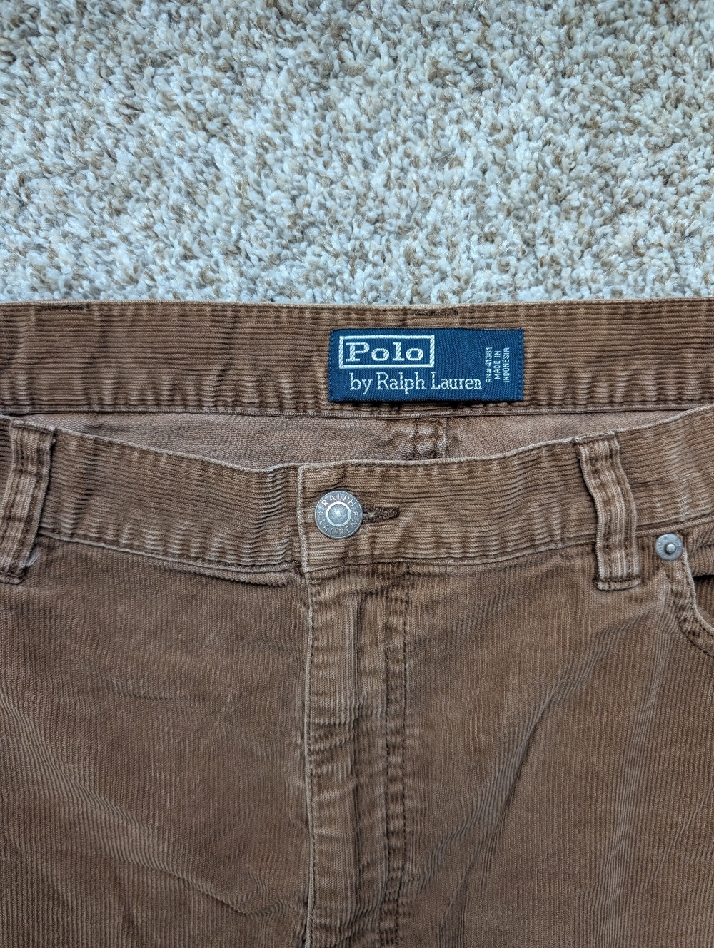 Polo Ralph Lauren Men's Corduroy Straight-Leg Pants in Brown 38x32 Collegiate - Picture 2 of 12